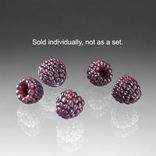 One Realistic Purple Glass Raspberry Sculpture, Hand Blown and Life-Sized 5 small