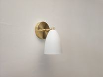 Straight Arm Wall Sconce - Matte White And Gold Sconce - Modern Lighting Ing 2 small
