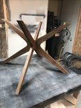 Mid Century Walnut Round Dining Table 4 small