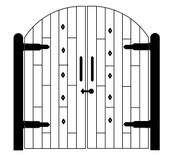 Old World Rustic Castle Gate; Hacienda, Ranch, Southwestern, Santa Fe Style Wood Entry Gates 2 small