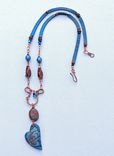 Blue Heart Chevron Necklace 1 small
