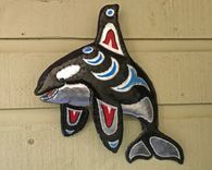 Orca Killer Whale Sculpture - Aluminum Metal Whale Wall Art 5 small