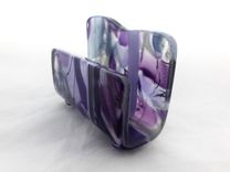 Fused Glass Business Card Holder - Amethyst Twist 4 small