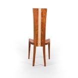 Handmade Dining Chair In Solid Walnut And Curly Maple Wood - Gazelle High Back 5 small