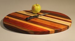 Oval Cutting Board Of 5 Woods 3 small