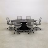Oval Shape Custom Conference Table, Laminate Top - Newton Meeting Table 2 small