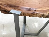 Induatrial-Chic Burl-Top Side Or Sofa Table 2 small