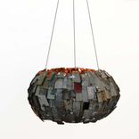 Wine Barrel Ring Chandelier - Satellite - Made From Retired California Wine Barrel Rings 1 small