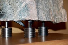 Marble Sculpture With Fused Glass Elements - "Pink Flamenco" 7 small