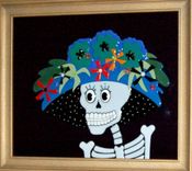 Fused Glass Day Of The Dead Wall Art - "Catrina" 2 small