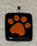 Fused Glass Memorial Paw Print Pendant 5 small