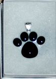 Custom Fused Glass Memorial Paw Print Pendant With Ashes 1 small
