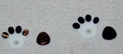 Custom Fused Glass Memorial Paw Print Pendant With Ashes 2 small
