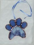 Stained Glass Paw Print Suncatcher - Perwinkle 1 small