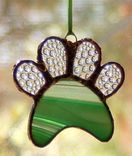 Stained Glass Paw Print Suncatcher - Perwinkle 4 small