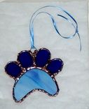 Stained Glass Paw Print Suncatcher - Perwinkle 5 small