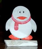 Fused Glass & Marble Custom Penguin Sculpture 2 small