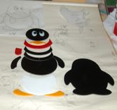 Fused Glass & Marble Custom Penguin Sculpture 4 small