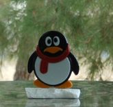 Fused Glass & Marble Custom Penguin Sculpture 1 small