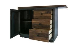 Waterfall Kitchen Island / Solid Walnut Top & Steel Base / Small Kitchen Island 2 small