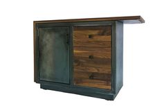 Waterfall Kitchen Island / Solid Walnut Top & Steel Base / Small Kitchen Island 3 small