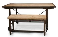 Custom Farmhouse Reclaimed Wood & Steel Dining Table, Rustic Kitchen Table & Bench, Conference Table 1 small