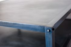 Industrial Modern Square Metal Coffee Table With Casters, Rolling Coffee Table 2 small