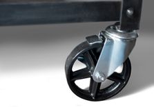 Industrial Modern Square Metal Coffee Table With Casters, Rolling Coffee Table 3 small