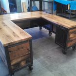 Custom Reception Desk Reclaimed Wood 5 small