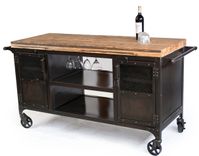 Industrial Home Bar Reclaimed Wood, Coffee Cart, Mini Bar, Wine Cabinet, Kitchen Island, Bar Cart 1 small