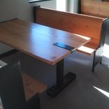 Reclaimed Wood And Steel Custom Cafe Booths & Reception Desks For Boulder Brands 1 small
