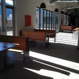 Reclaimed Wood And Steel Custom Cafe Booths & Reception Desks For Boulder Brands 2 small