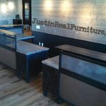 Reclaimed Wood And Steel Custom Cafe Booths & Reception Desks For Boulder Brands 6 small