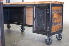 Custom Reception Desk Reclaimed Wood 3 small