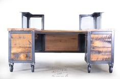 Custom Reception Desk Reclaimed Wood 11 small