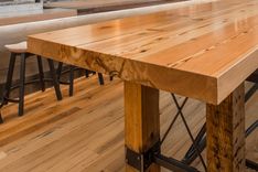 Custom Reclaimed Wood & Steel Conference Table / Farm Table / Community Table 3 small