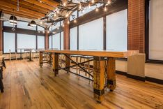 Custom Reclaimed Wood & Steel Conference Table / Farm Table / Community Table 5 small