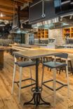 Bistro Table / Table Base / Cafe Table / Reclaimed Wood & Steel Table 4 small