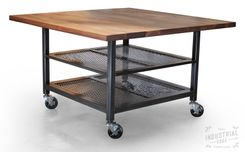 Custom Walnut & Steel Kitchen Island, Metal Kitchen Island, Industrial Kitchen Island 1 small