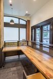 Custom L Shaped Reception Desk / Metal & Wood Desk / Reclaimed Beetle Kill Wood Top 5 small