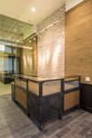 Custom L Shaped Reception Desk / Metal & Wood Desk / Reclaimed Beetle Kill Wood Top 1 small