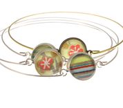 Green Chiyogami Bitty Bangles 2 small