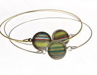 Green Chiyogami Bitty Bangles 4 small