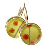 Blossoms On Chartreuse Lever Back Earrings 2 small