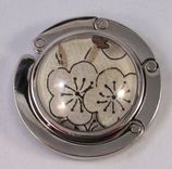 Foldable Purse Hook With Grey Plum Blossoms Design 2 small