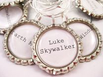 Upcycled Bottle Caps Star Wars Wine Charms In Set Of 8 3 small