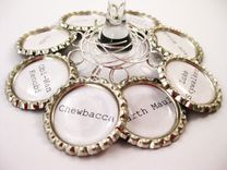 Upcycled Bottle Caps Star Wars Wine Charms In Set Of 8 4 small
