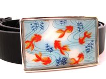 Resin Belt Buckle With Japanese Koi Design 3 small