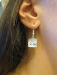 Glass Tile Earrings With Birds On A Wire Design 5 small