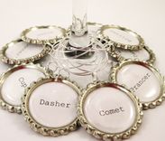 Upcycled Bottle Caps Mean Friends Wine Charms In Set Of 6 2 small